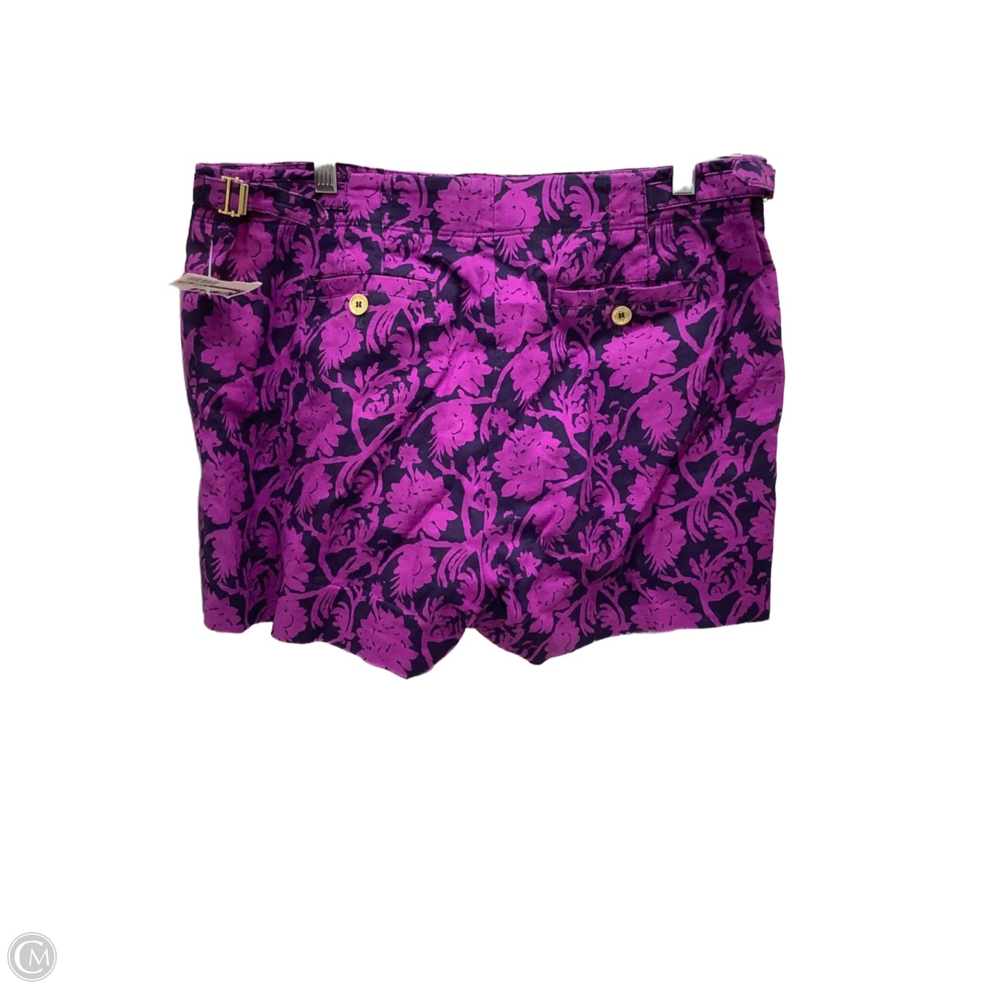 Shorts Designer By Tory Burch In Black & Purple, Size: 8