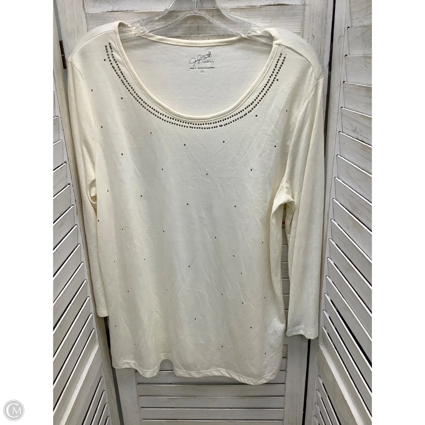 Top 2pc 3/4 Sleeve By Jaclyn Smith In Cream, Size: L