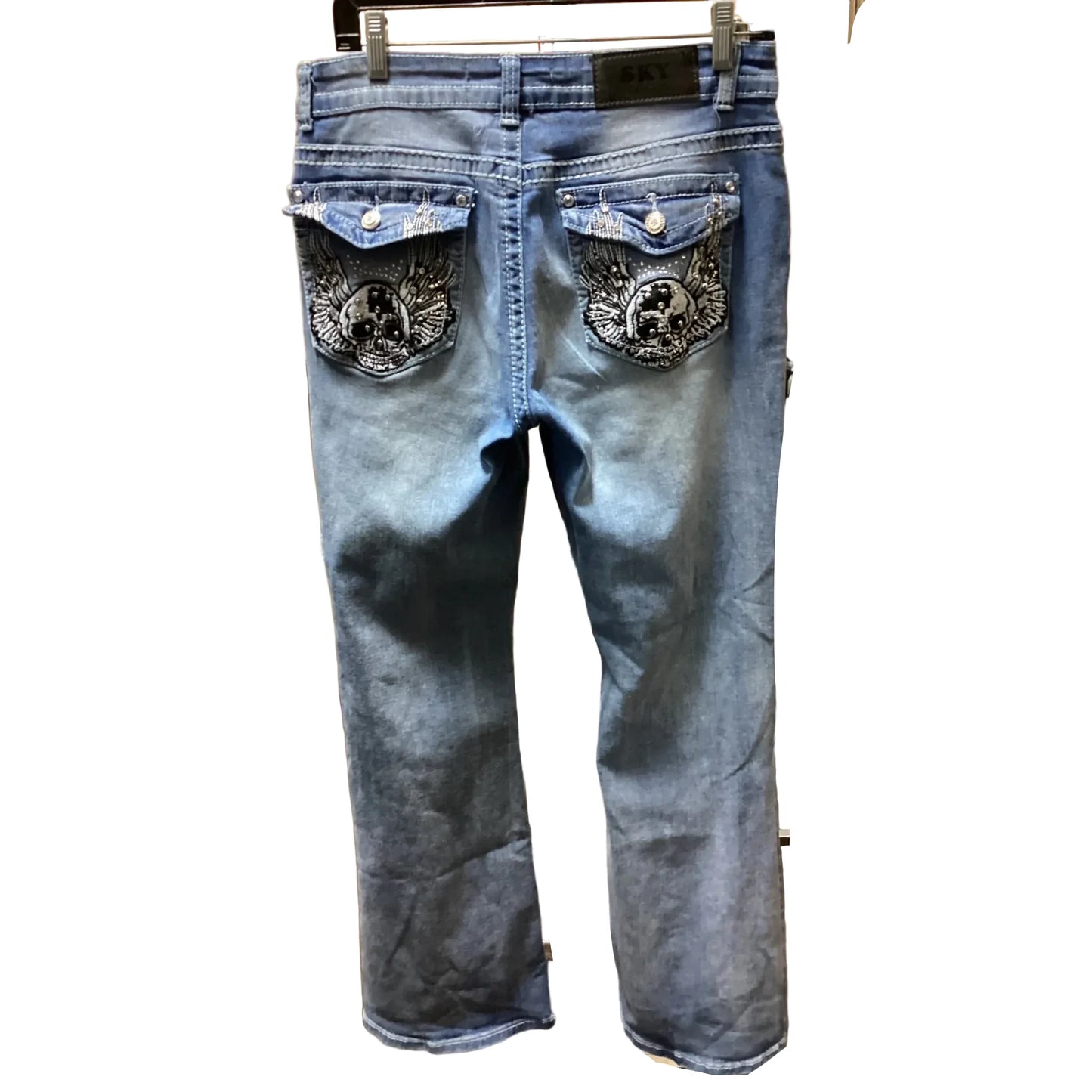 Jeans Straight By Sky In Blue Denim, Size: 14