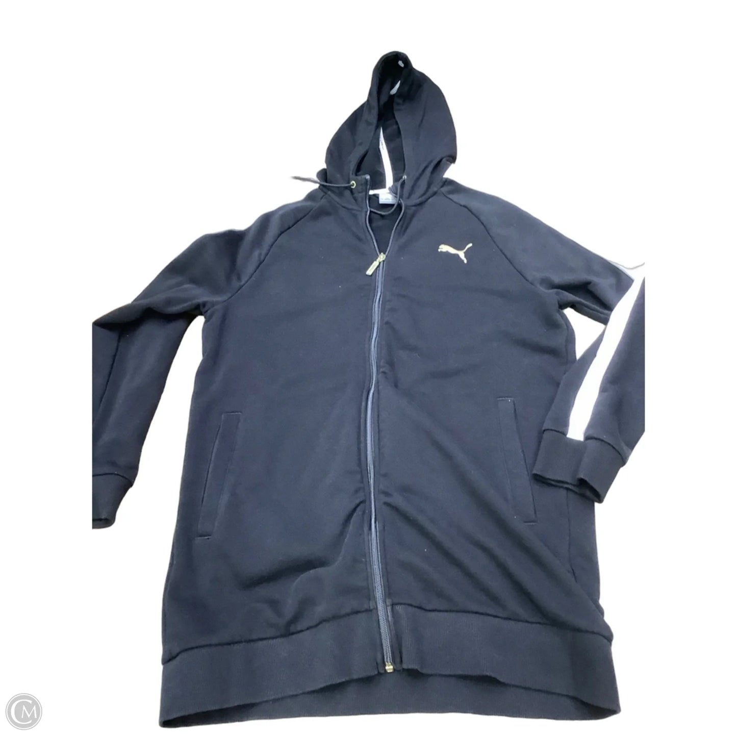 Athletic Jacket By Puma In Black & White, Size: L