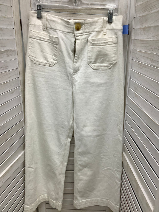 Jeans Wide Leg By Pilcro In White Denim, Size: 6