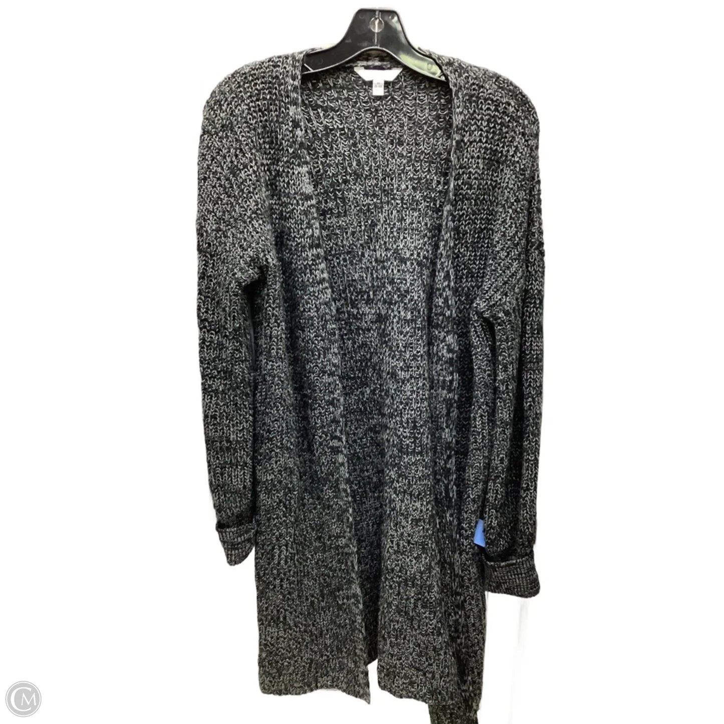 Sweater Cardigan By Time And Tru In Black & Grey, Size: M