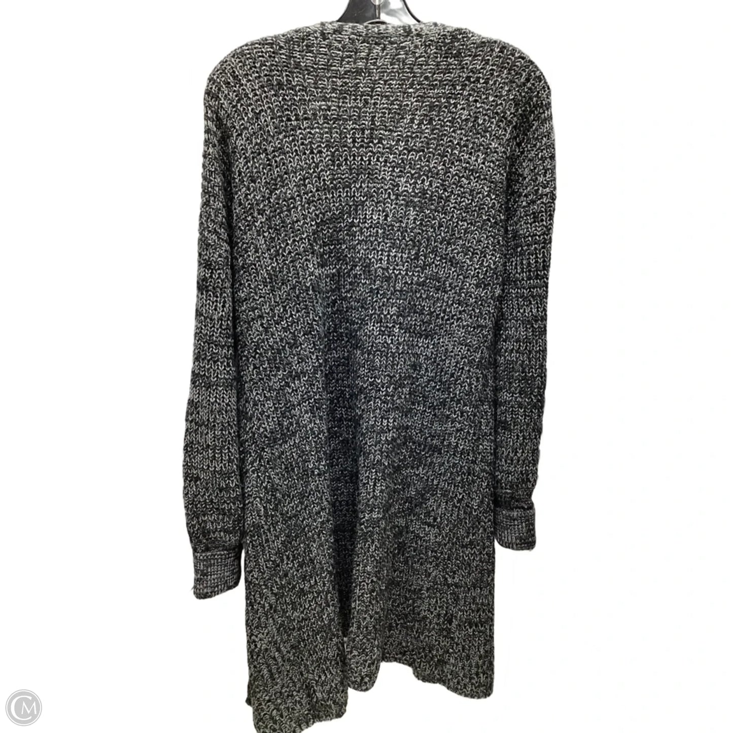Sweater Cardigan By Time And Tru In Black & Grey, Size: M
