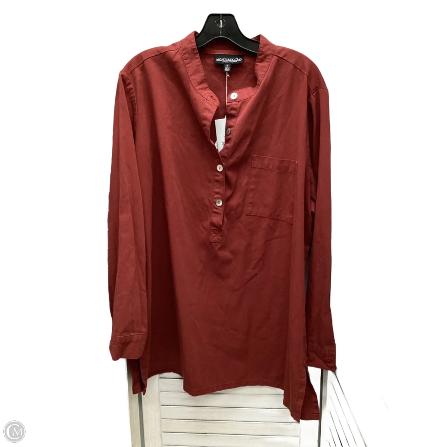Tunic Long Sleeve By Clothes Mentor In Red, Size: 1x