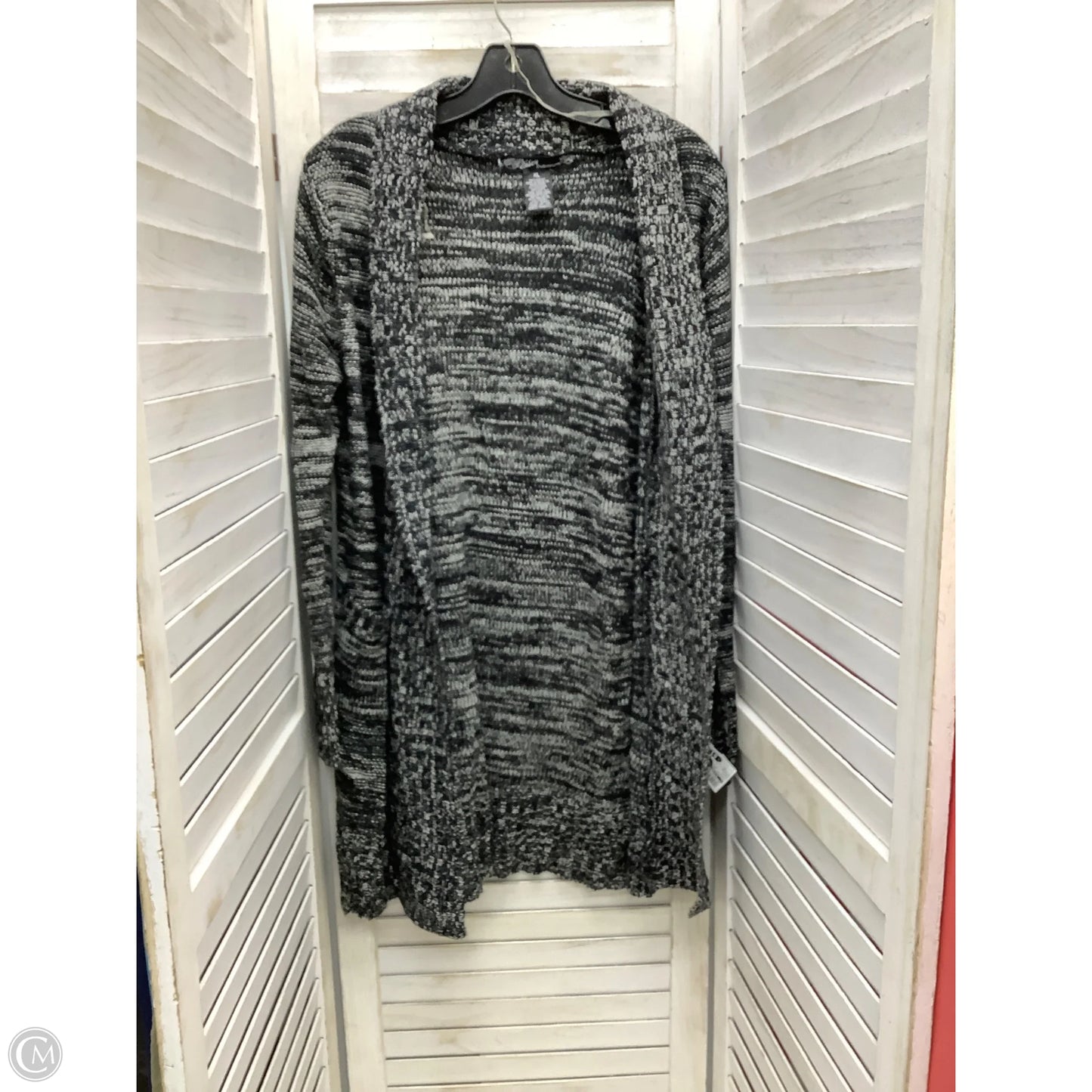Sweater Cardigan By Clothes Mentor In Black & White, Size: Xl