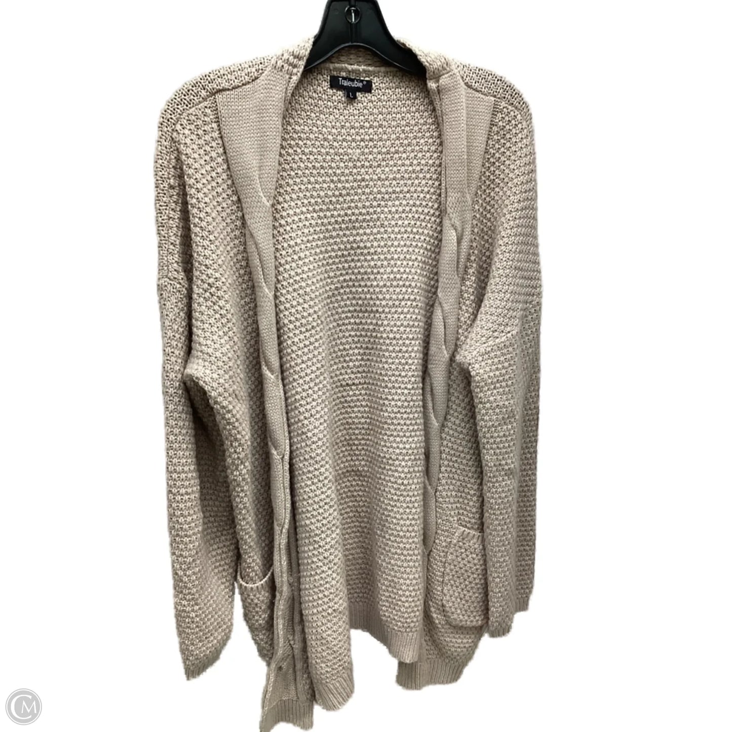 Sweater Cardigan By Clothes Mentor In Tan, Size: L