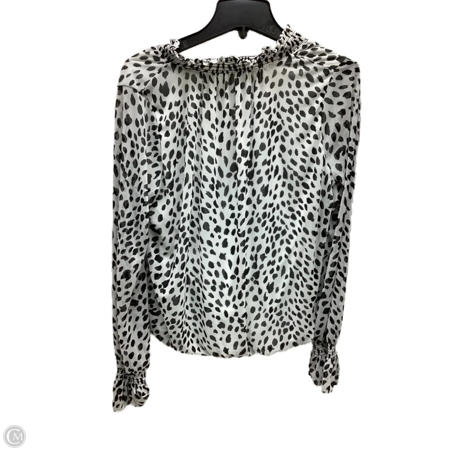 Blouse Long Sleeve By Express In Leopard Print, Size: L