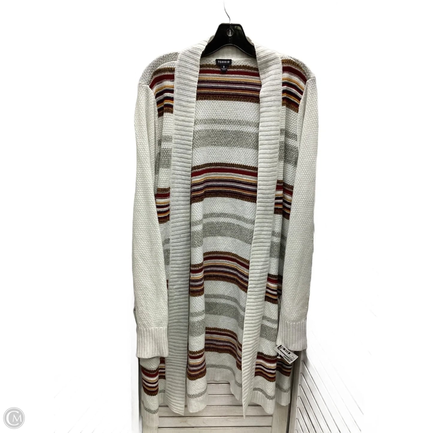 Cardigan By Torrid In Striped Pattern, Size: 2x