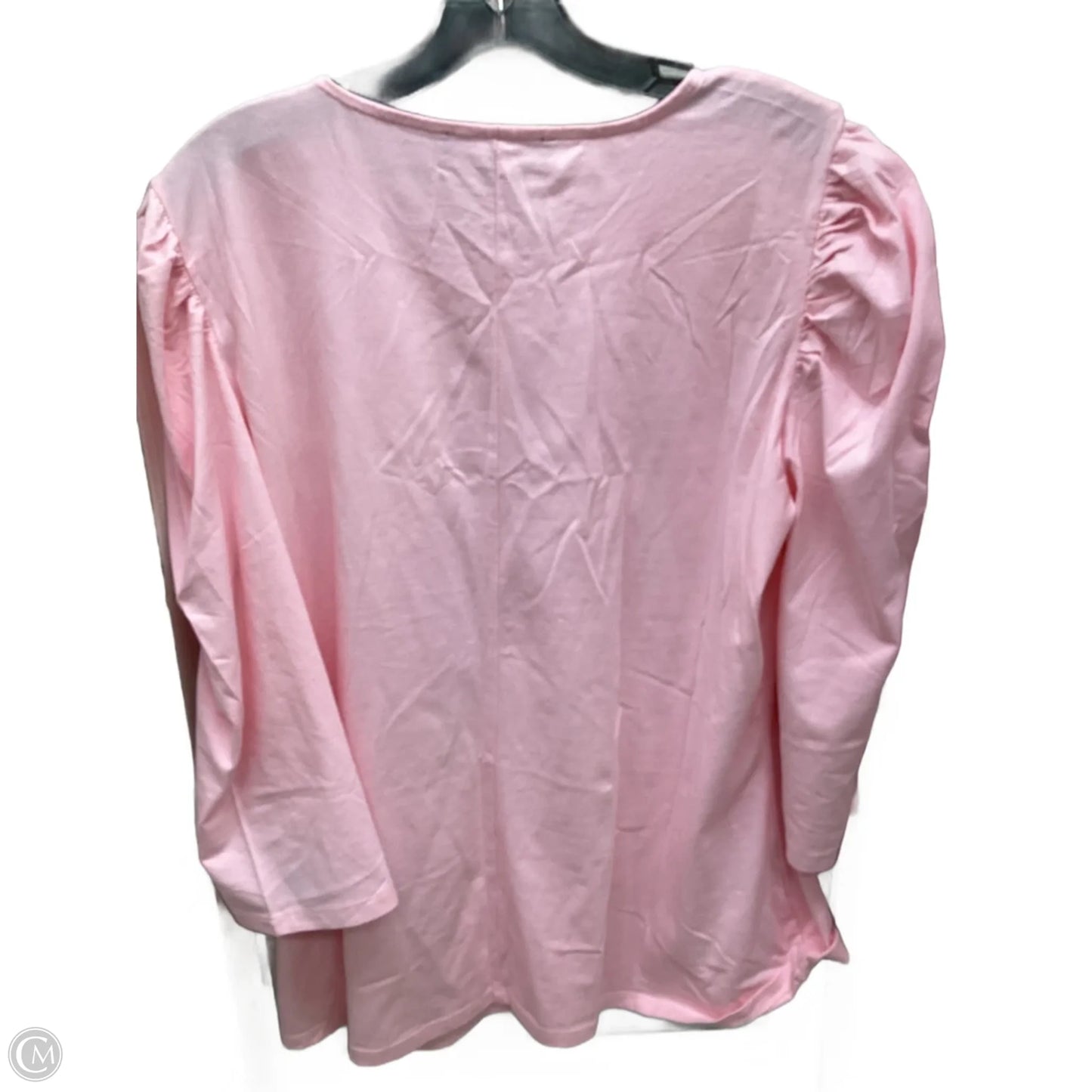 Top Long Sleeve By Eloquii In Pink, Size: 18