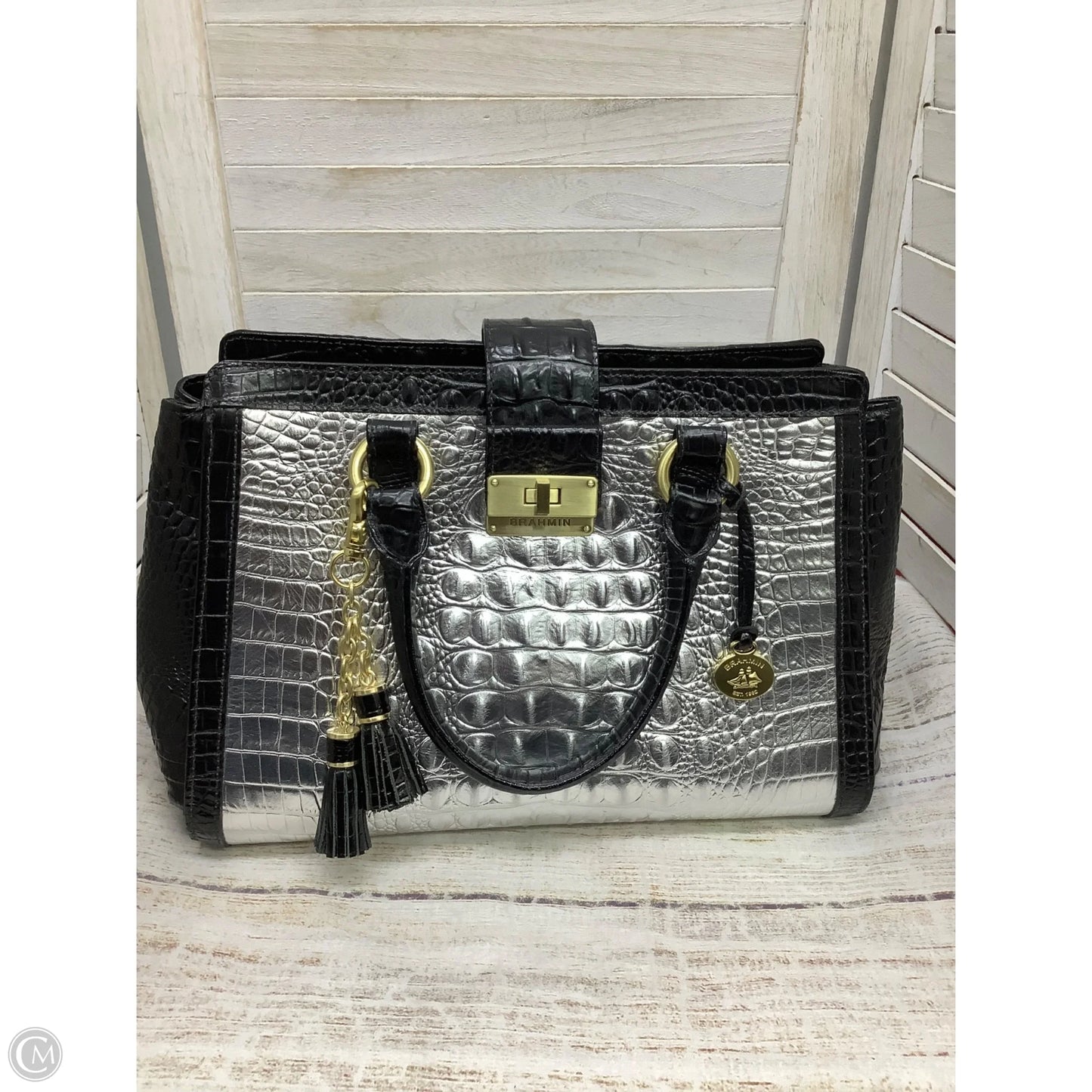 Handbag Designer By Brahmin, Size: Medium