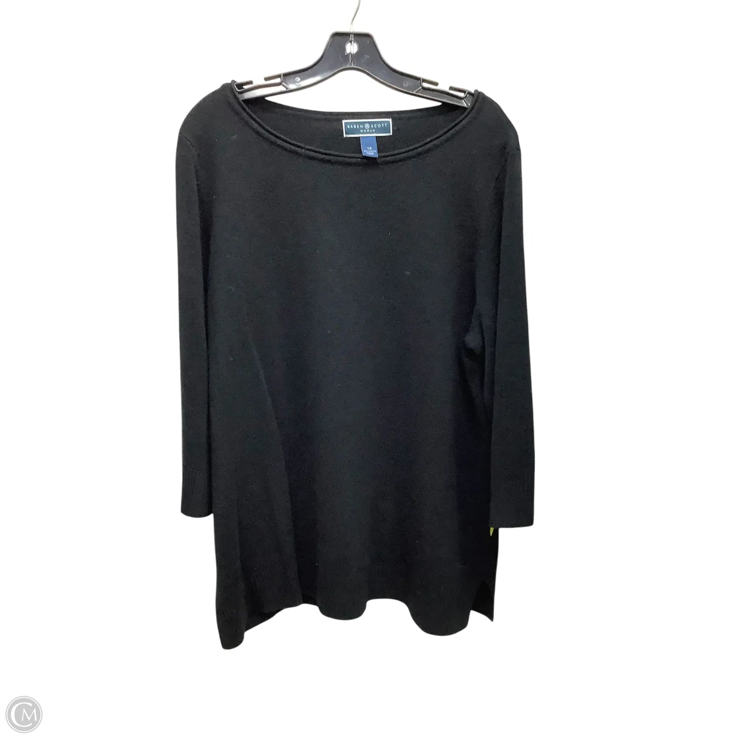 Sweater By Karen Scott In Black, Size: 1x