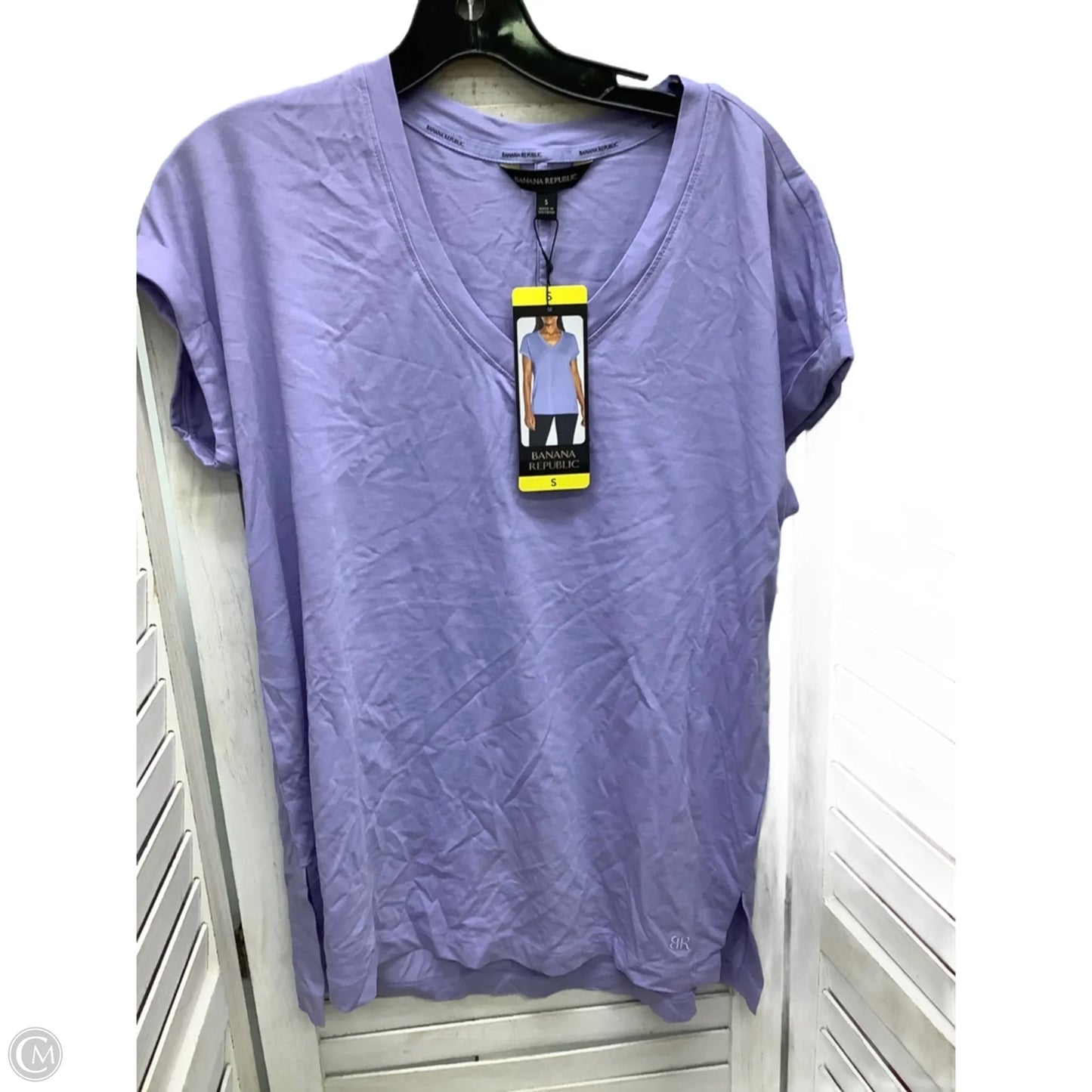 Top Short Sleeve By Banana Republic In Blue, Size: S