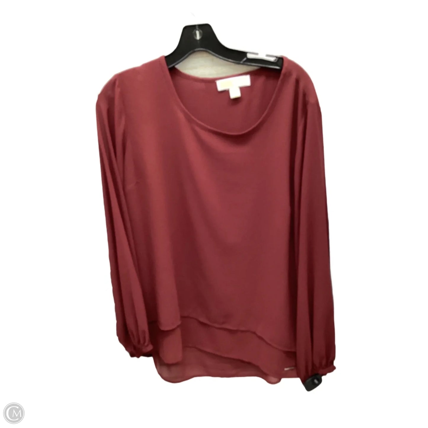 Top Long Sleeve By Michael By Michael Kors In Maroon, Size: Xl