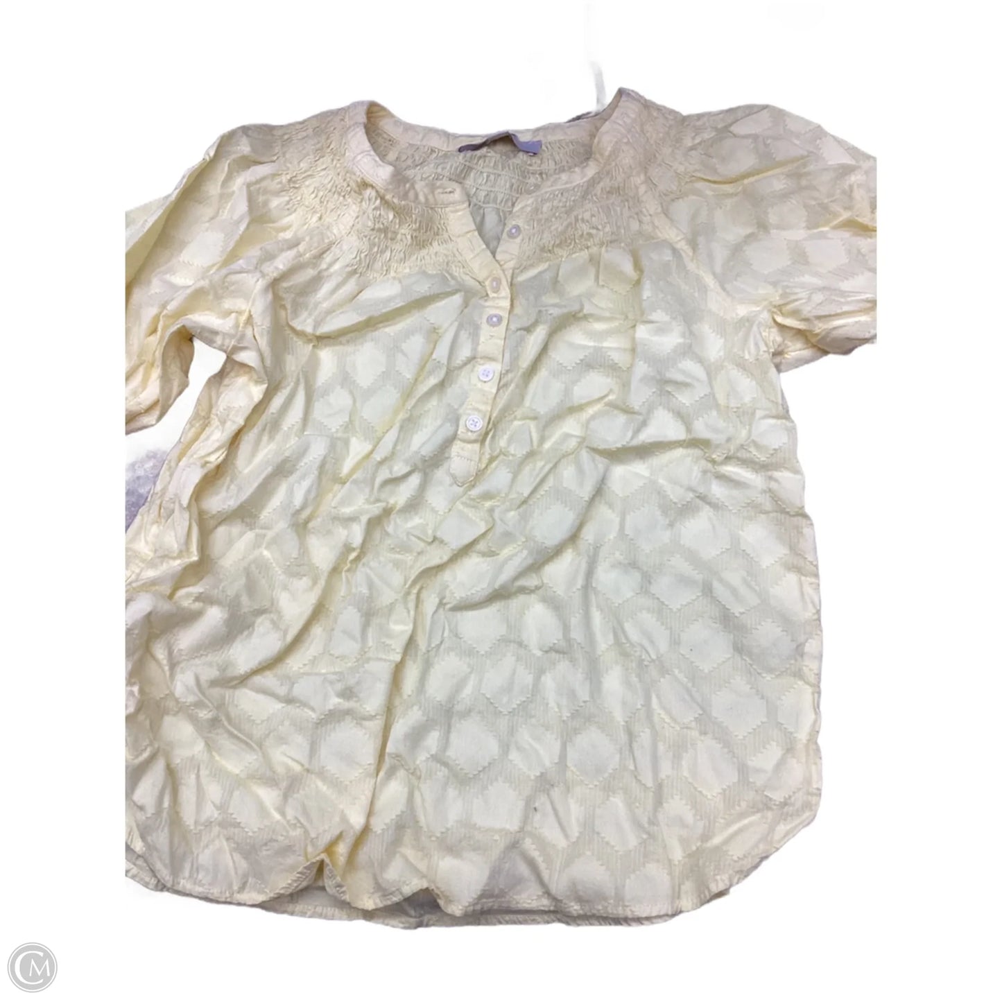 Top Short Sleeve By Loft In Yellow, Size: Xs