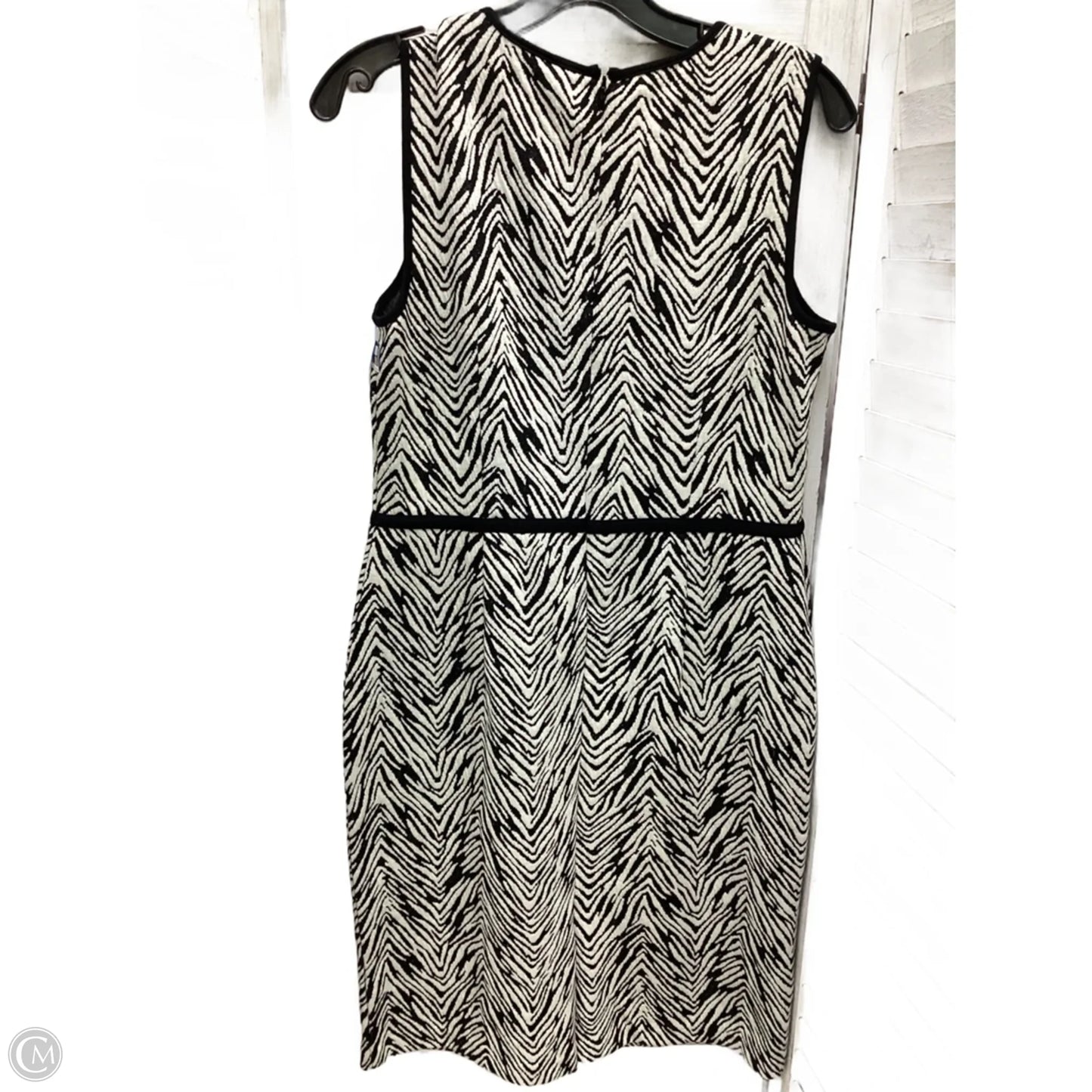 Dress Casual Midi By Ann Taylor In Black & Cream, Size: 6