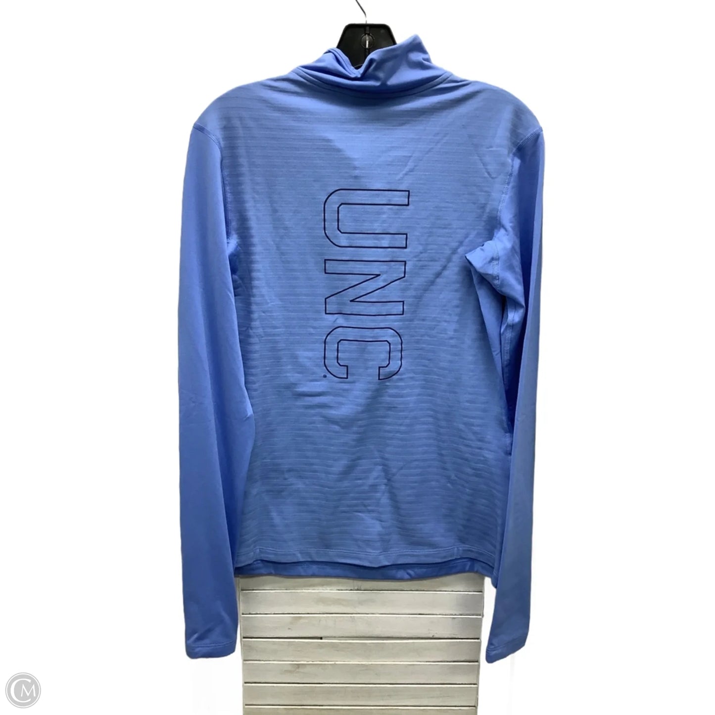 Athletic Top Long Sleeve Collar By Nike Apparel In Blue, Size: L