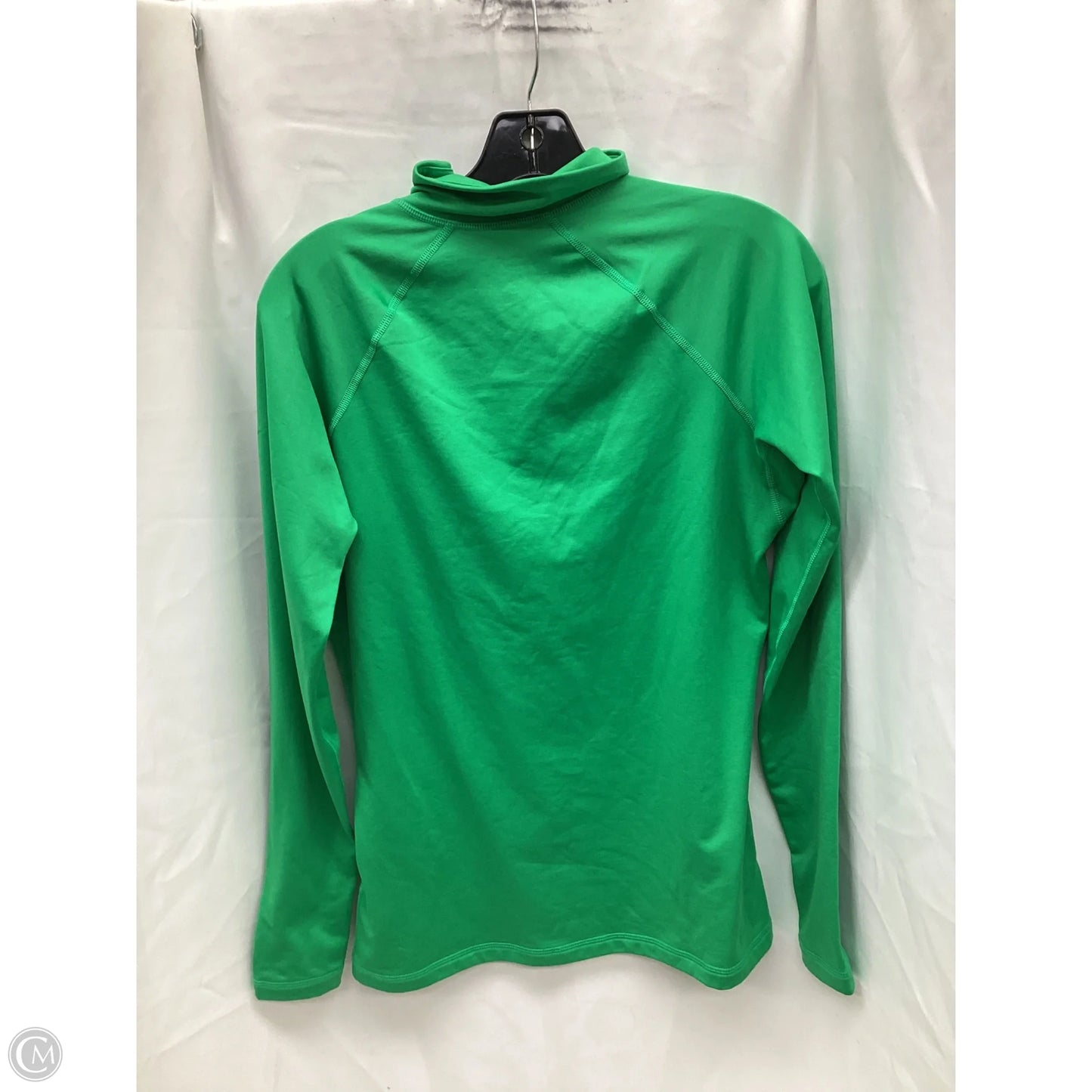 Athletic Top Long Sleeve Collar By Nike Apparel In Green, Size: L