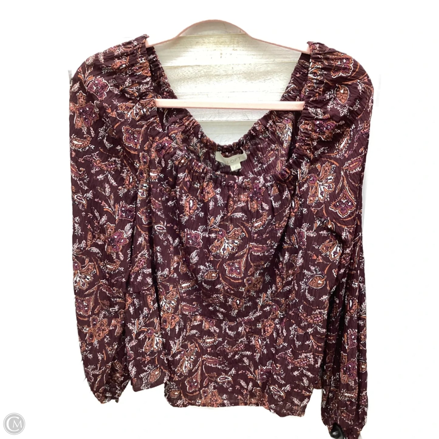 Top Long Sleeve By Loft In Multi-colored, Size: S