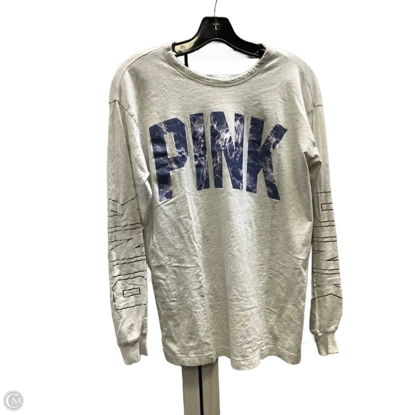 Top Long Sleeve By Pink In Grey, Size: Xs