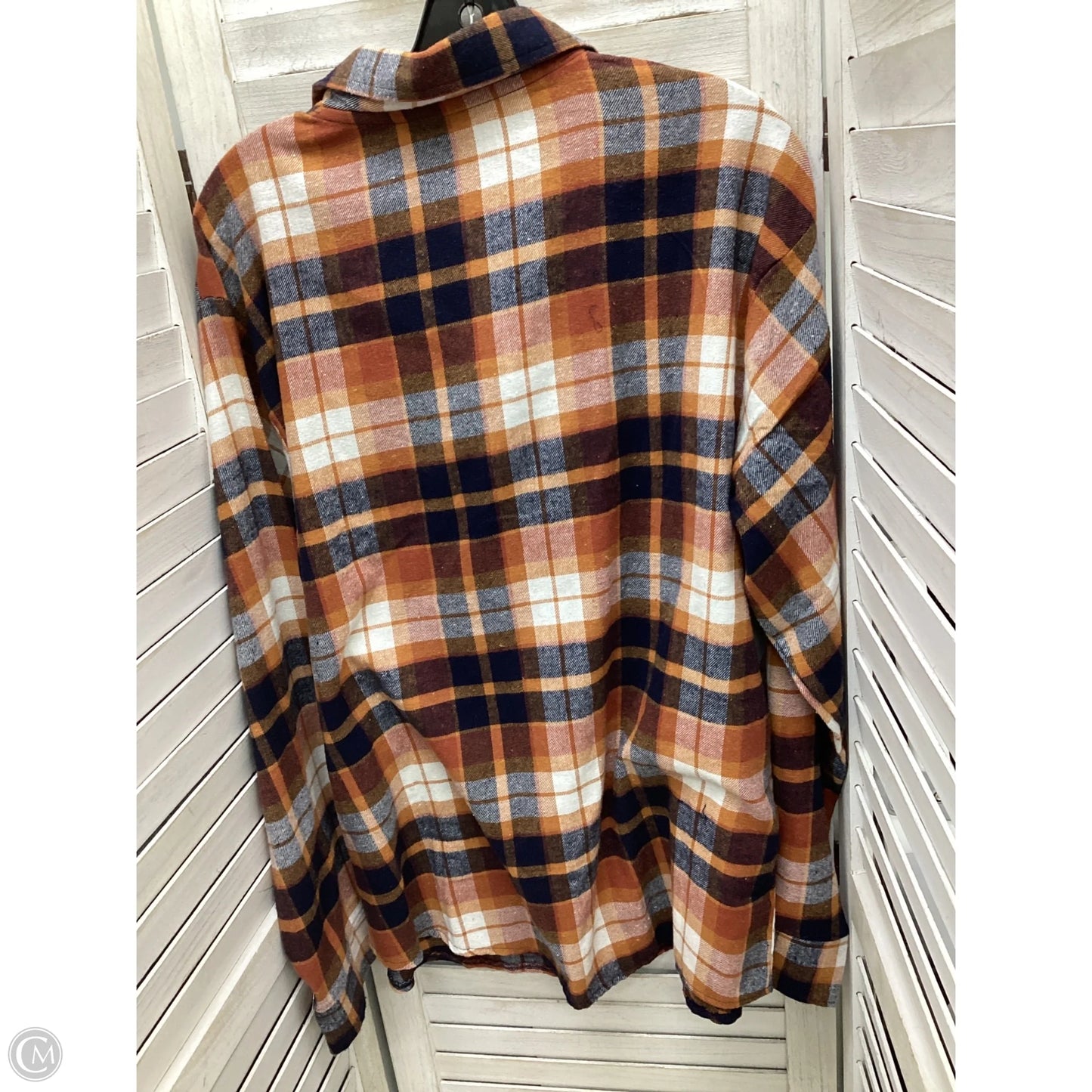 Top Long Sleeve By Clothes Mentor In Plaid Pattern, Size: Xl