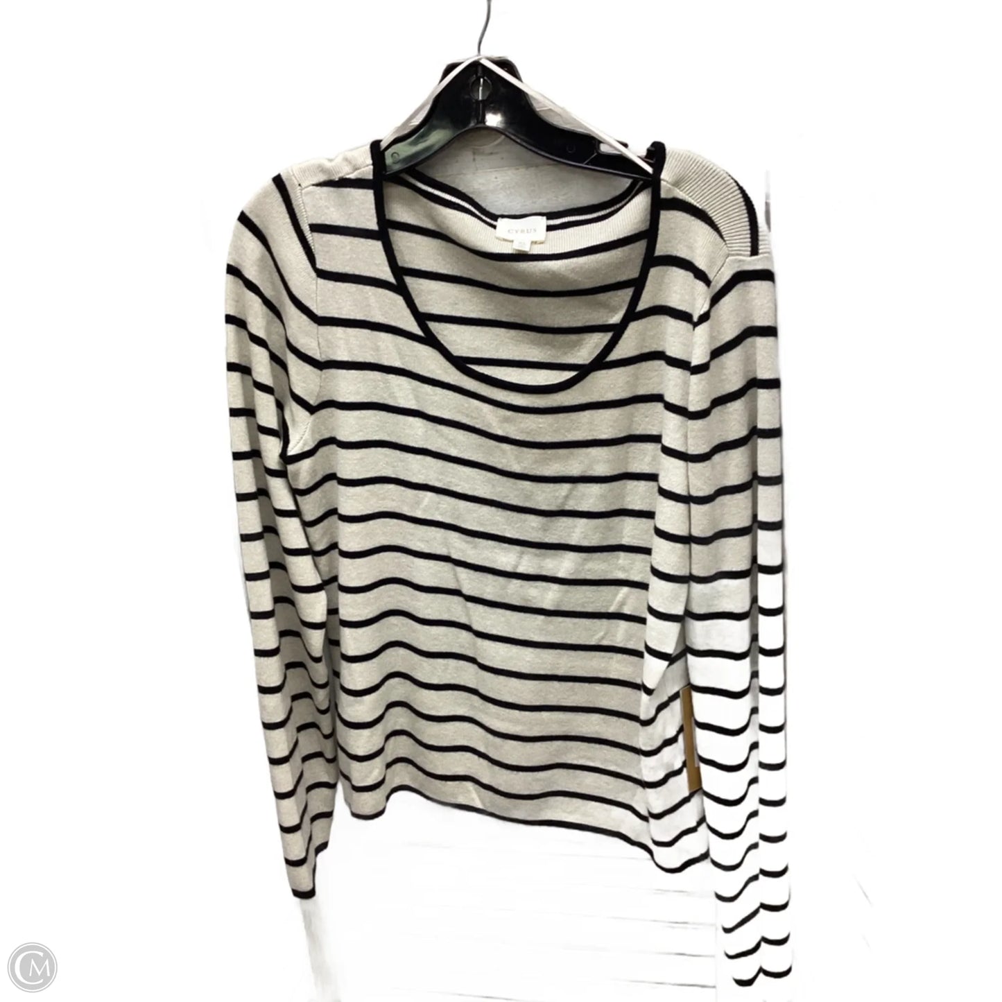 Top Long Sleeve By Cyrus Knits In Striped Pattern, Size: Xl