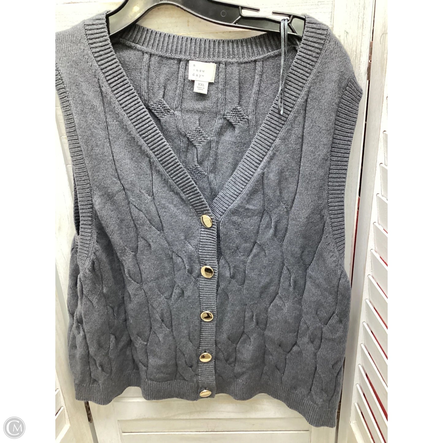 Vest Fleece By A New Day In Grey, Size: Xxl