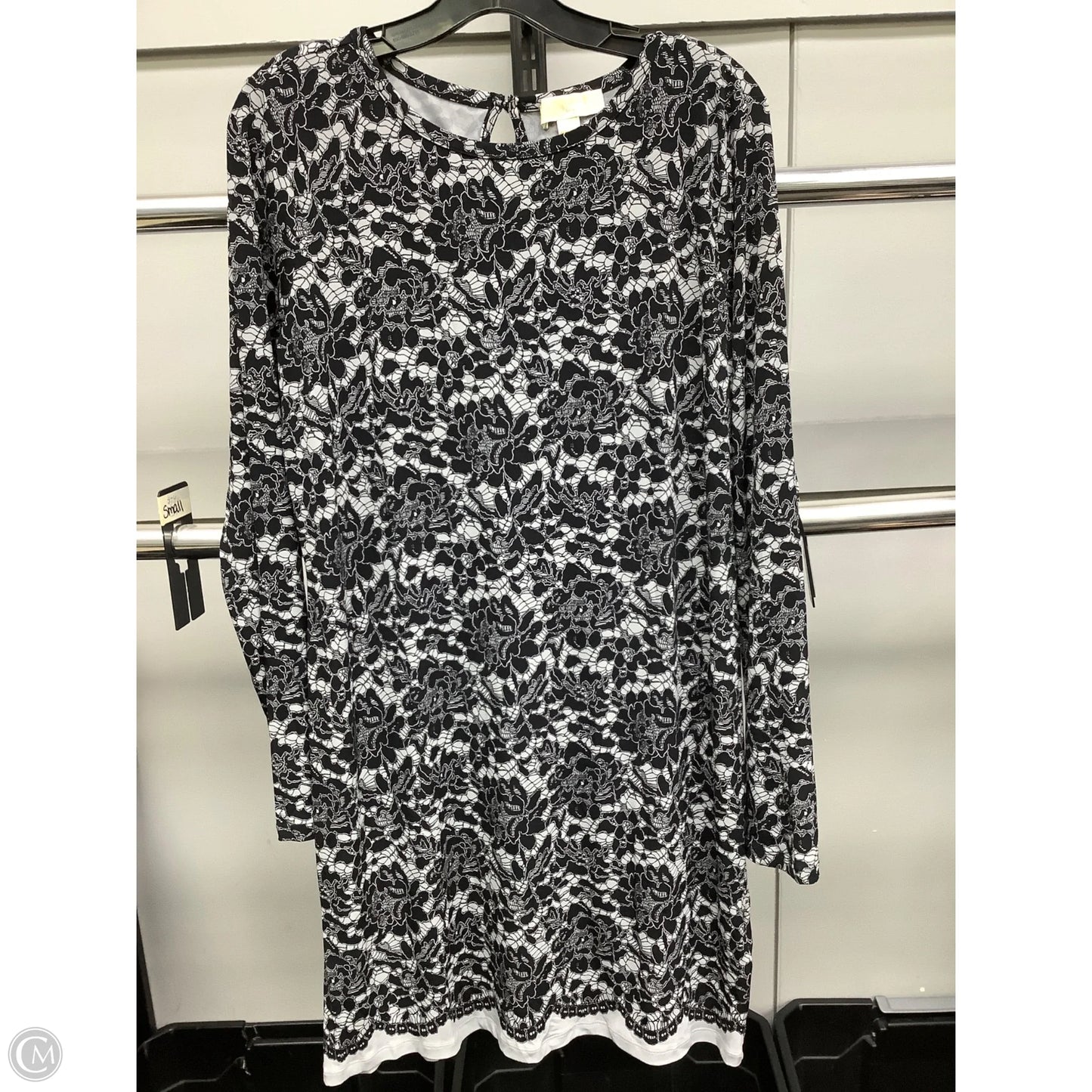 Dress Casual Midi By Michael Kors In Black & White, Size: L