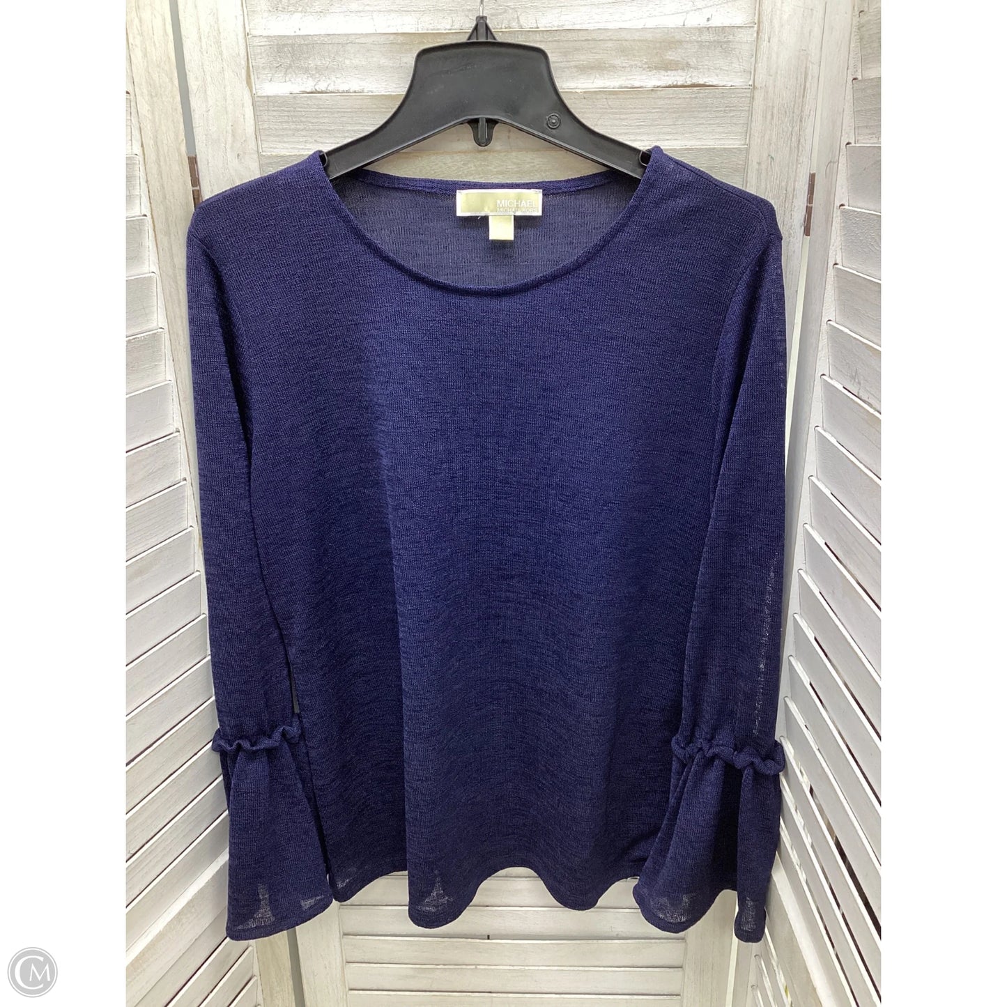 Top Long Sleeve Designer By Michael Kors In Blue, Size: Xl