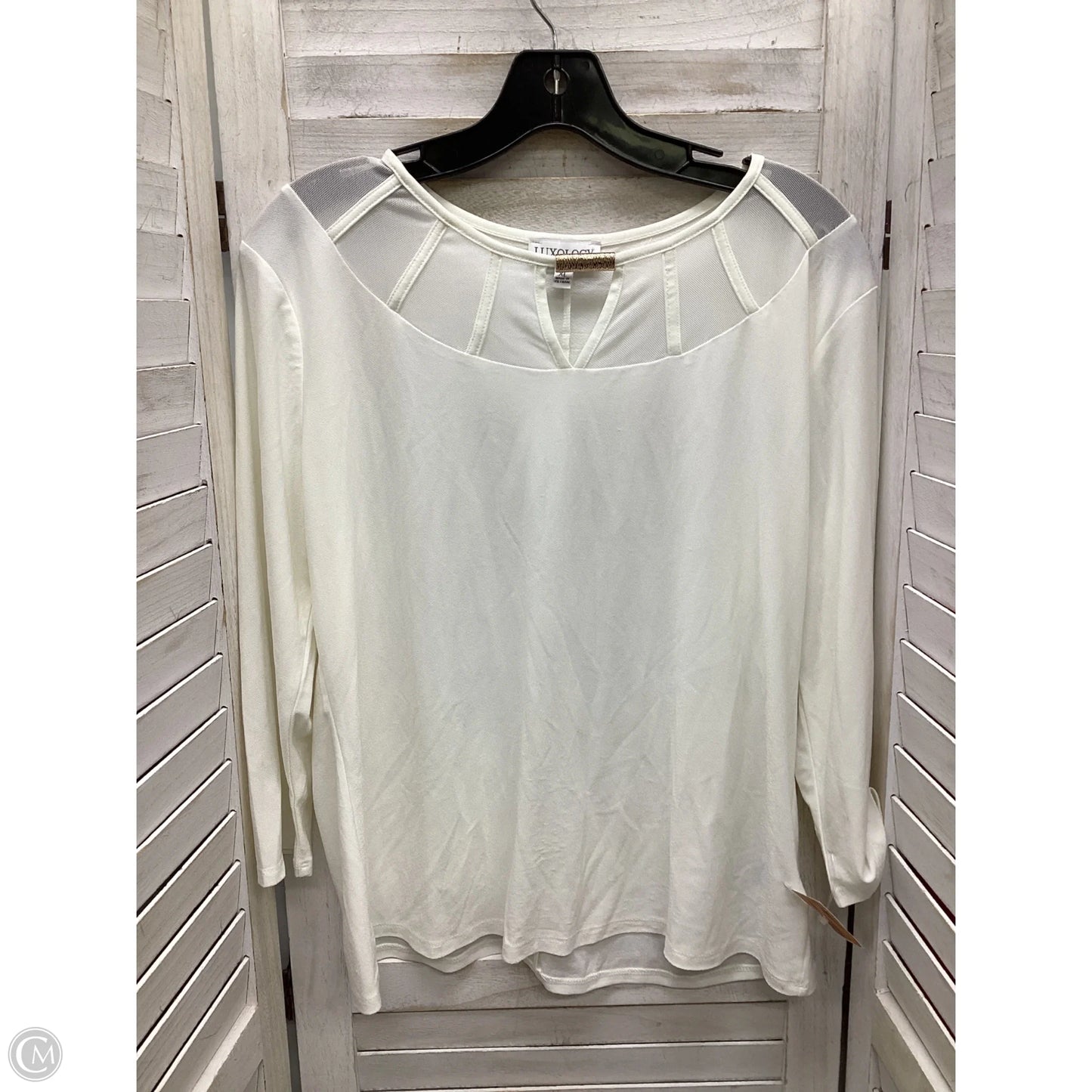 Top Long Sleeve By Luxology In White, Size: Xl