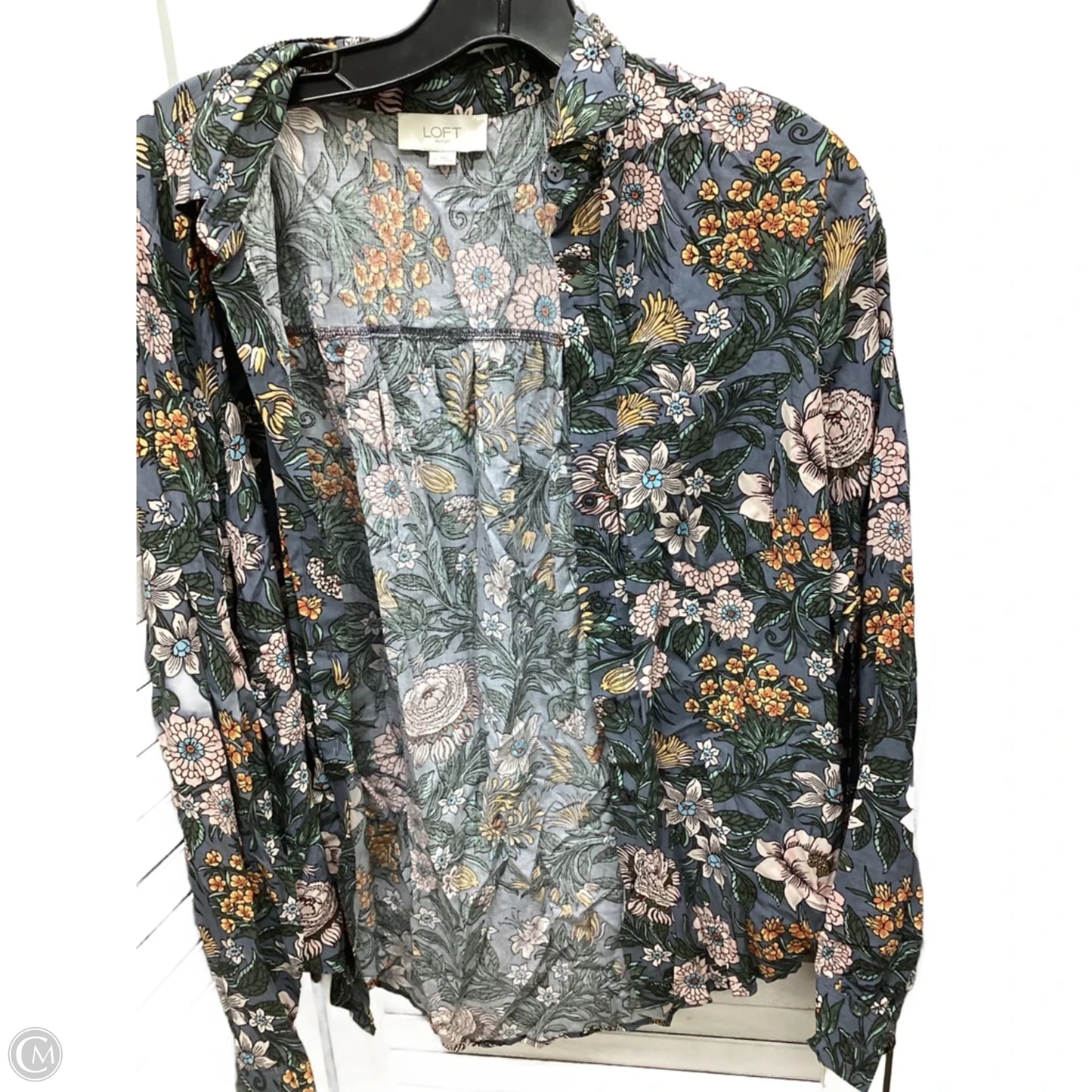 Top Long Sleeve By Loft In Floral Print, Size: M