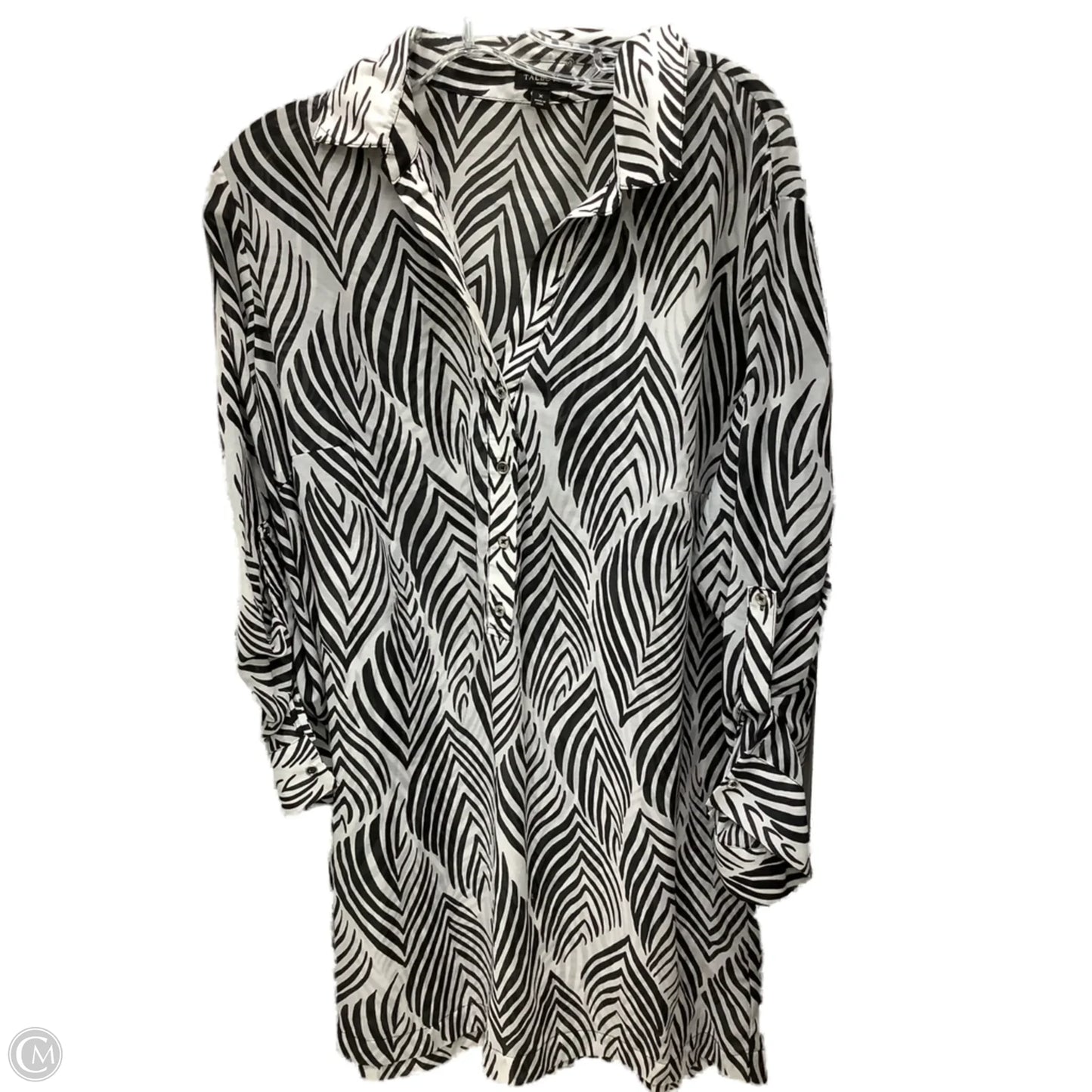 Top Long Sleeve By Talbots In Black & White, Size: 1x