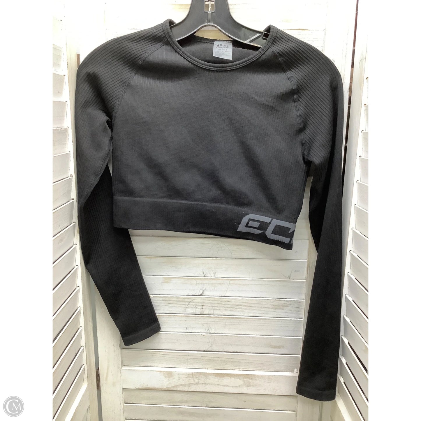 Athletic Top Long Sleeve Collar By Clothes Mentor In Black, Size: M