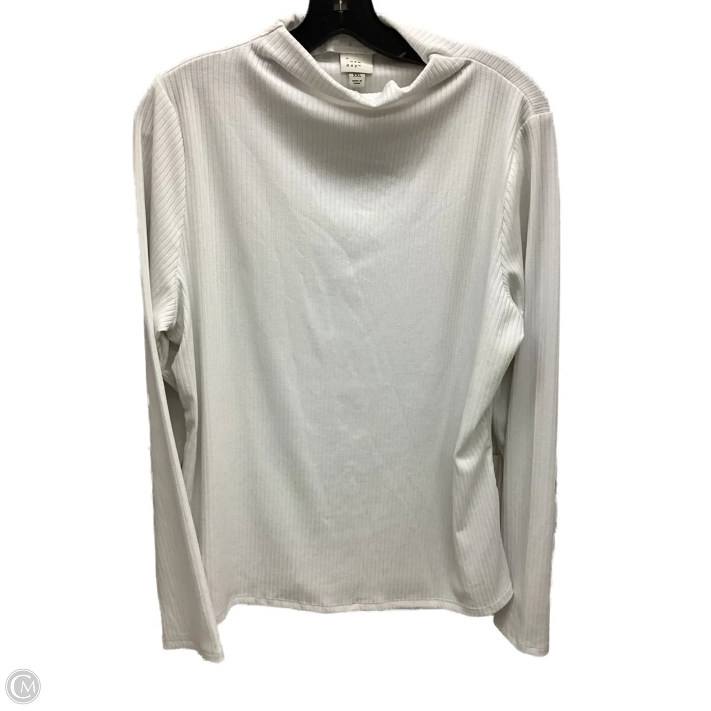 Top Long Sleeve By A New Day In White, Size: Xxl