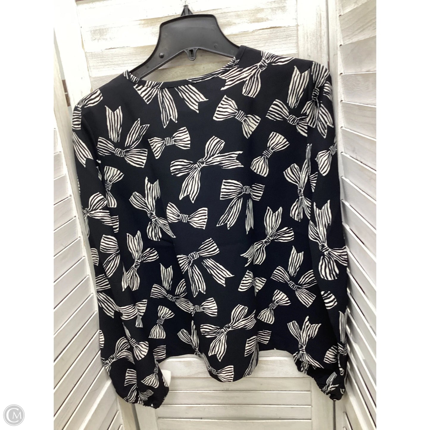 Top Long Sleeve By Loft In Black & White, Size: S