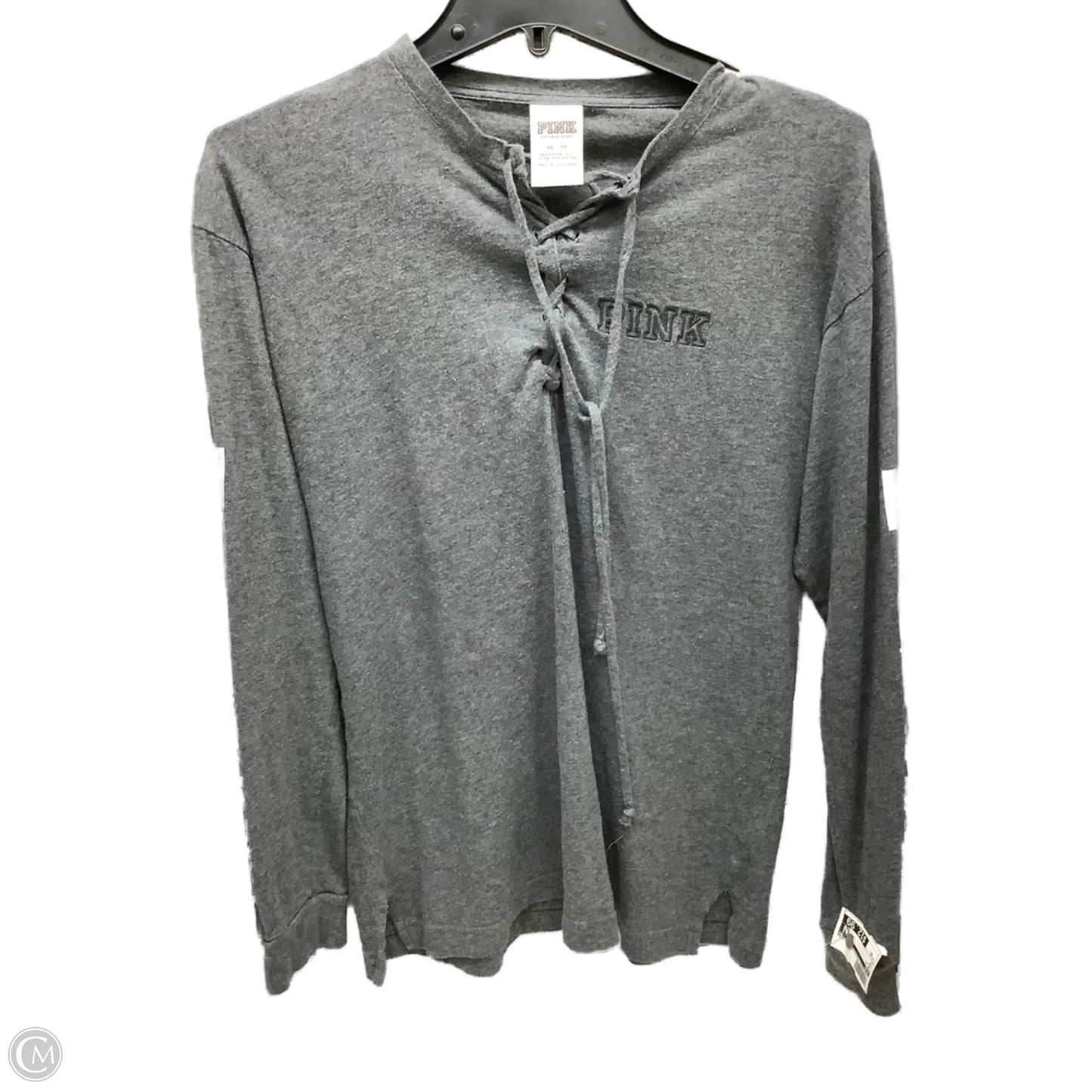 Top Long Sleeve By Pink In Grey, Size: Xs