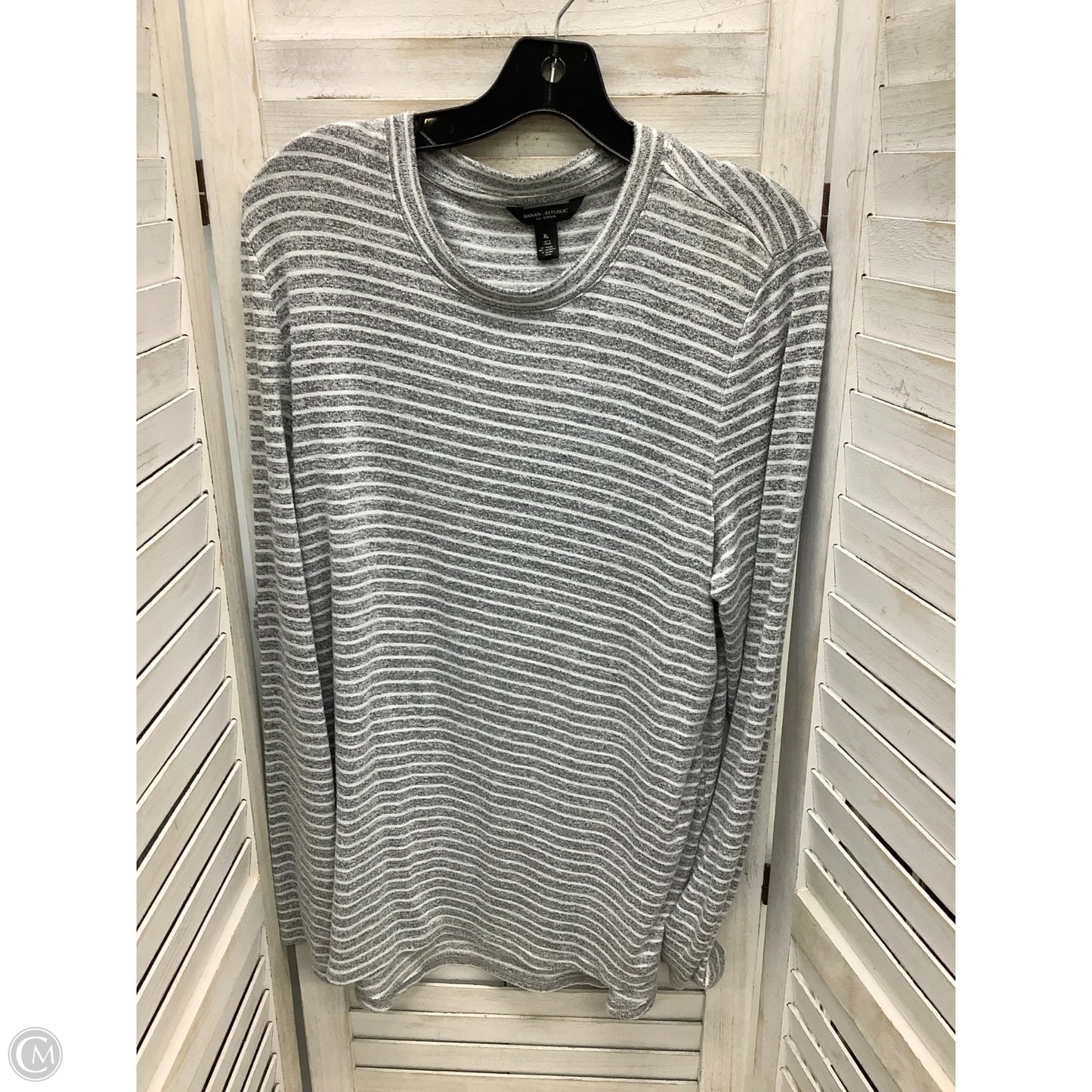 Top Long Sleeve By Banana Republic In Striped Pattern, Size: Xl