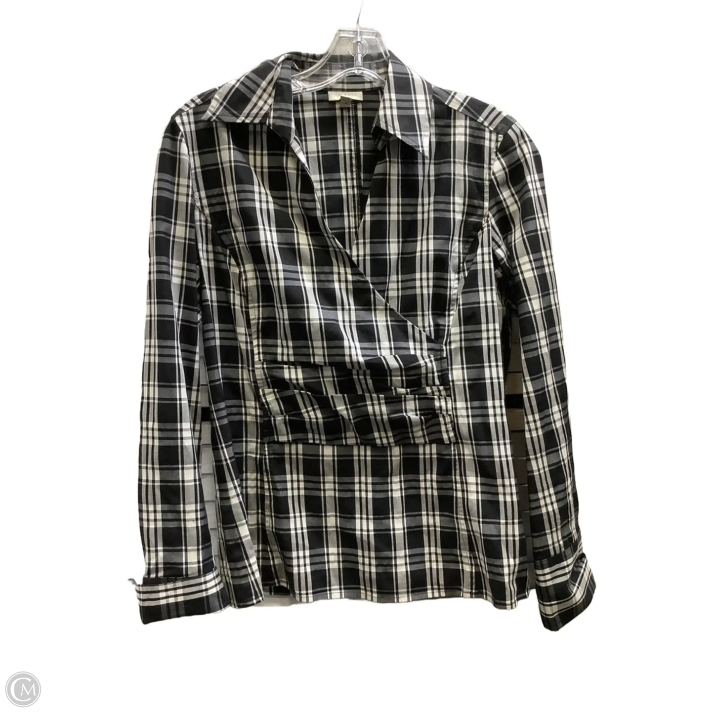 Top Long Sleeve By Talbots In Plaid Pattern, Size: 4