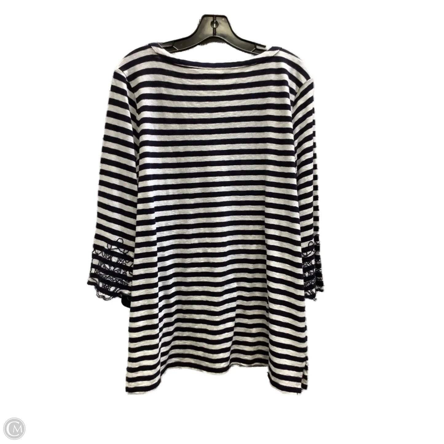 Top Long Sleeve By Talbots In Striped Pattern, Size: 1x