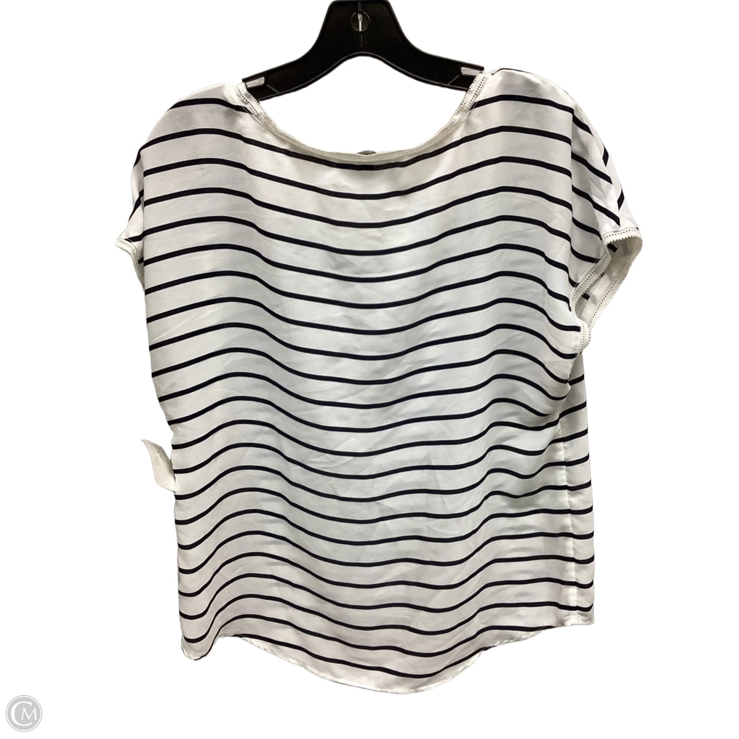 Blouse Short Sleeve By Banana Republic In Striped Pattern, Size: S