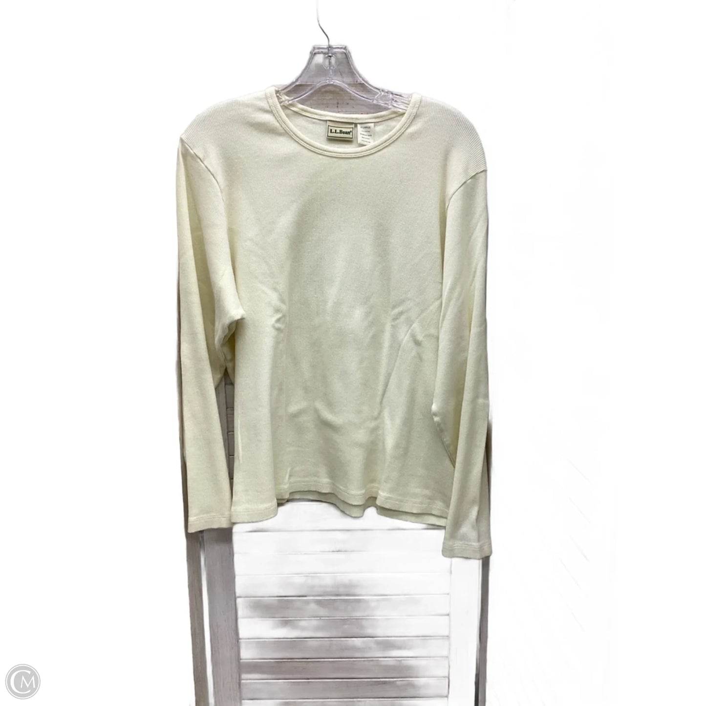 Top Long Sleeve By L.l. Bean In Ivory, Size: Xl