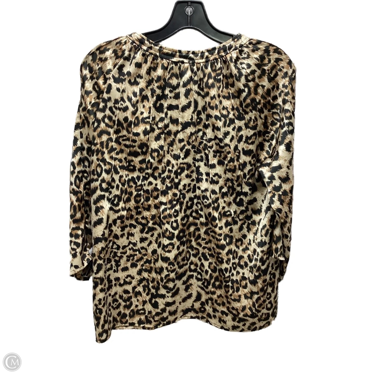 Top Long Sleeve By Calvin Klein In Animal Print, Size: M