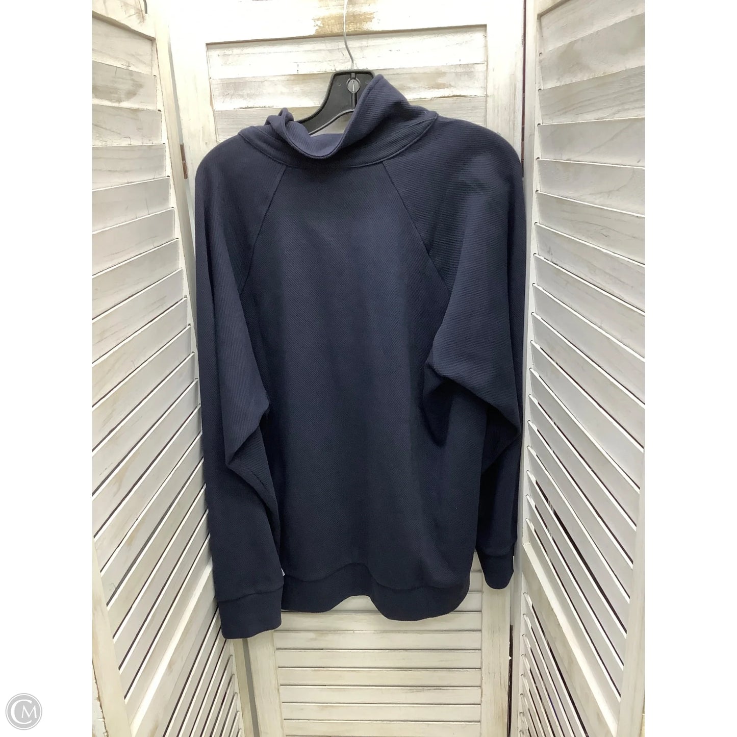 Top Long Sleeve By Banana Republic In Navy, Size: L