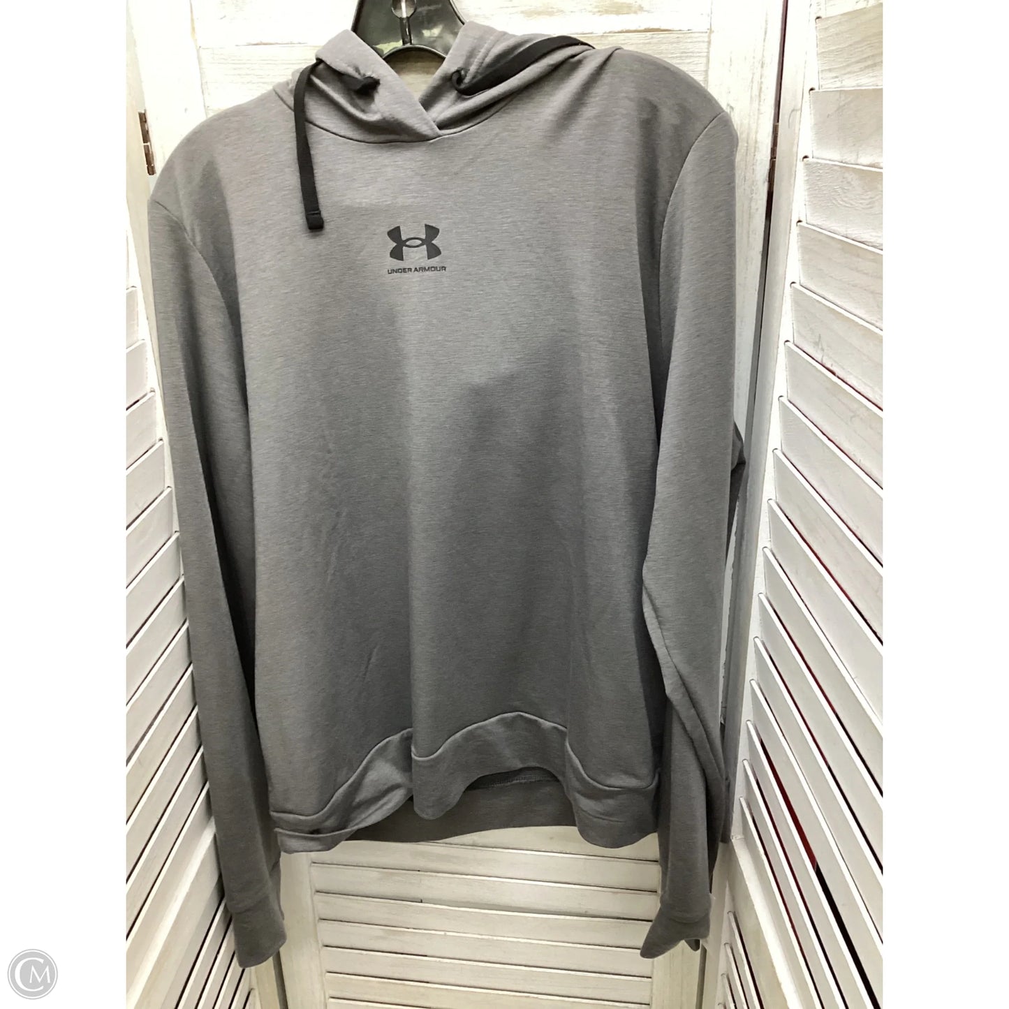 Sweatshirt Hoodie By Under Armour In Grey, Size: L
