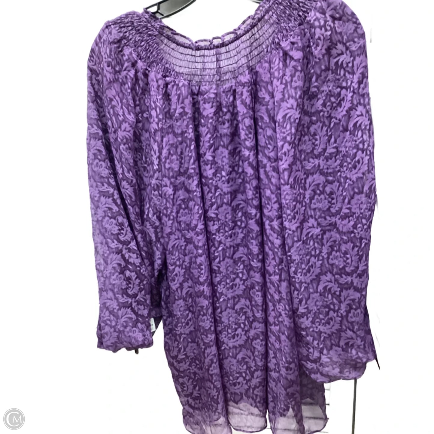 Top Long Sleeve By Cato In Purple, Size: 3x