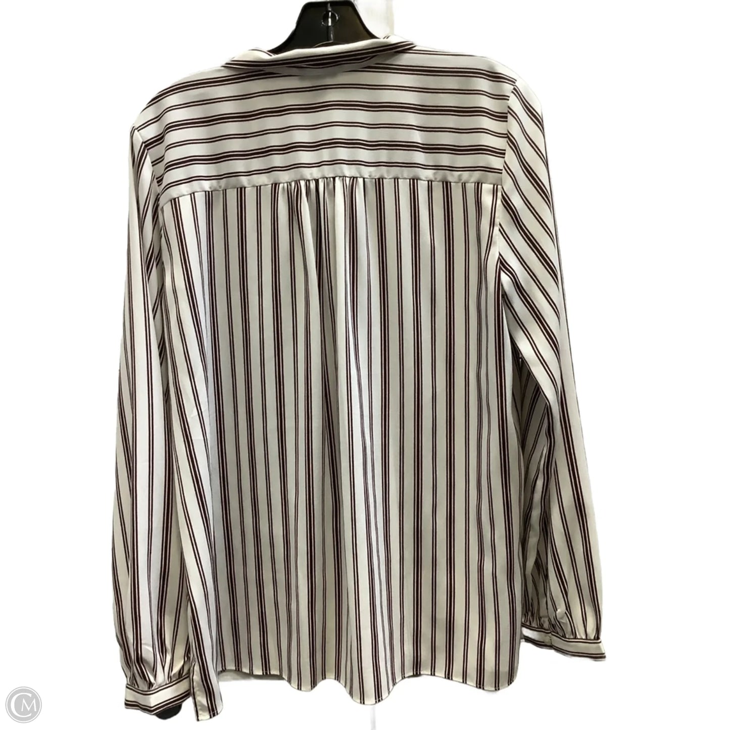 Top Long Sleeve By Ann Taylor In Striped Pattern, Size: M