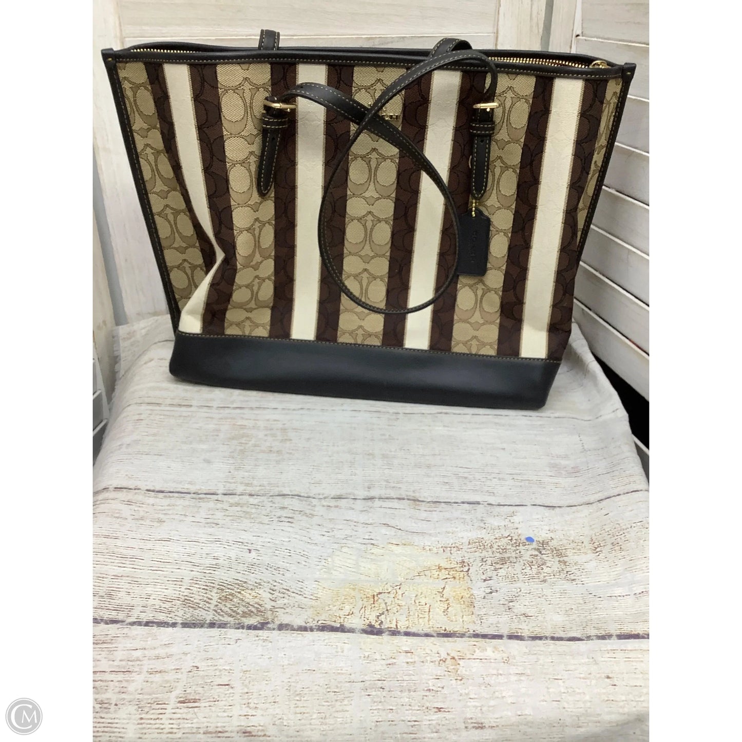 Tote Designer By Coach, Size: Medium