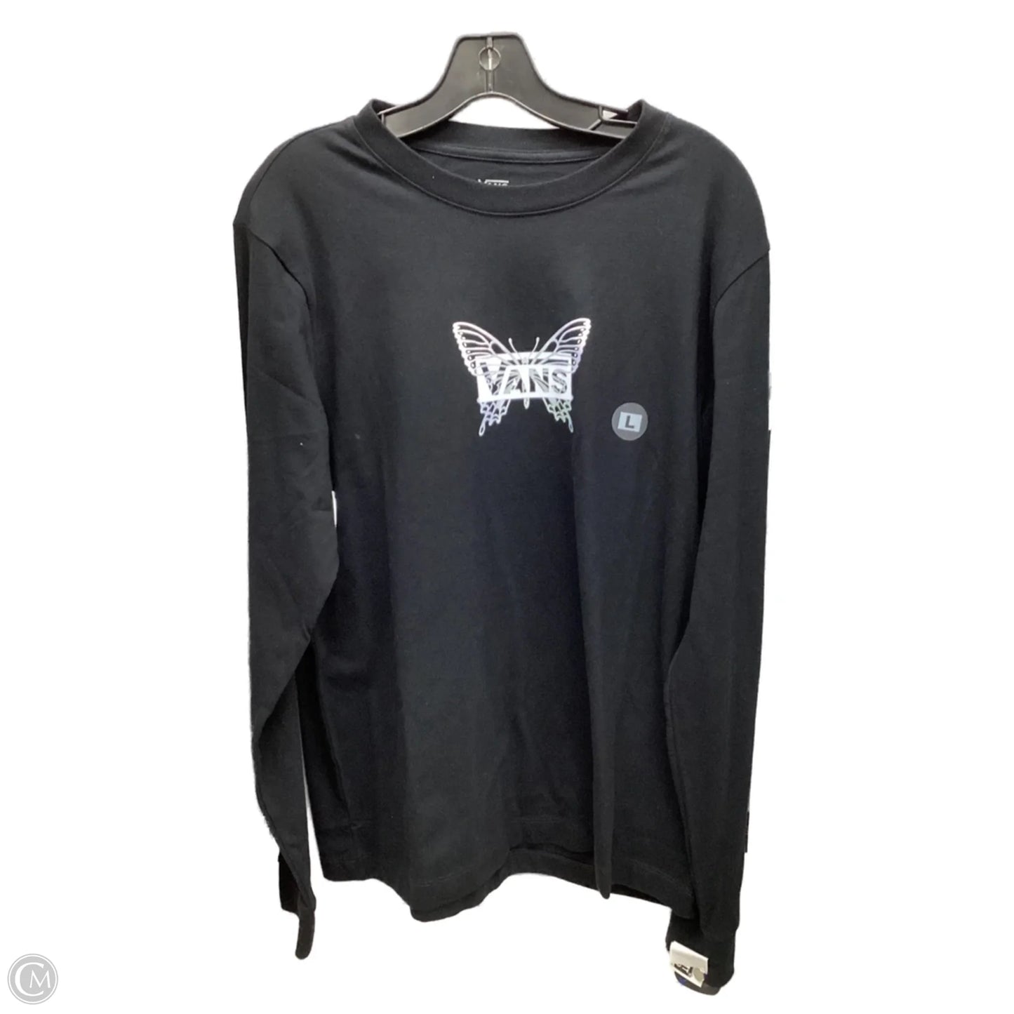 Top Long Sleeve By Vans In Black, Size: L