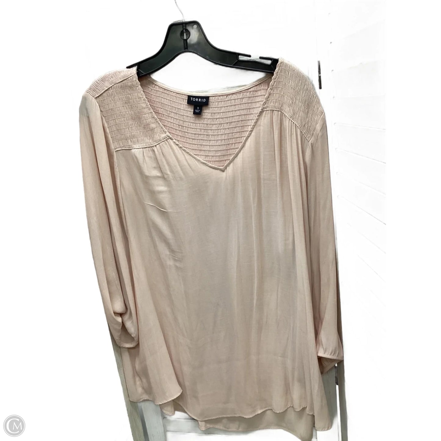 Top Long Sleeve By Torrid In Peach, Size: 1x