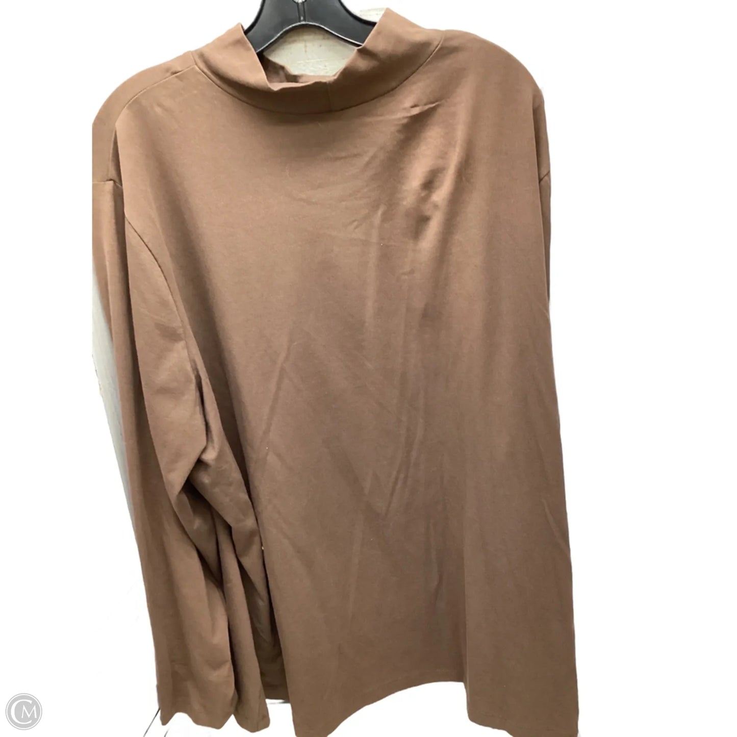 Top Long Sleeve By D&co. In Brown, Size: 3x