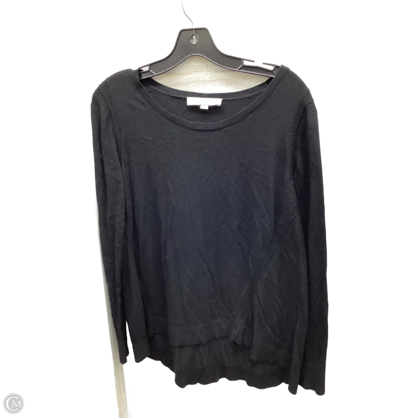 Top Long Sleeve By Loft In Black, Size: M